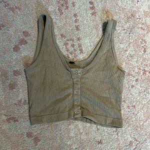 Olive green cropped tank top